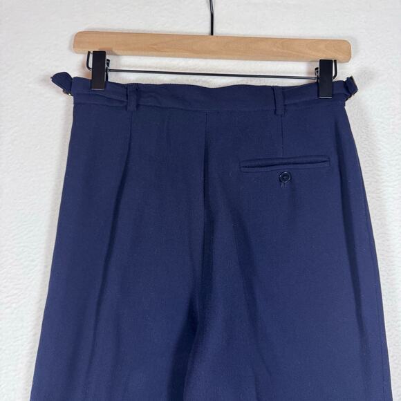 Lauren Ralph Lauren Wool Blend High Rise Dress Pant Corpcore Career Navy 4Petite - Picture 5 of 14